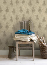 York Stockman Silhouette Khaki Wallpaper