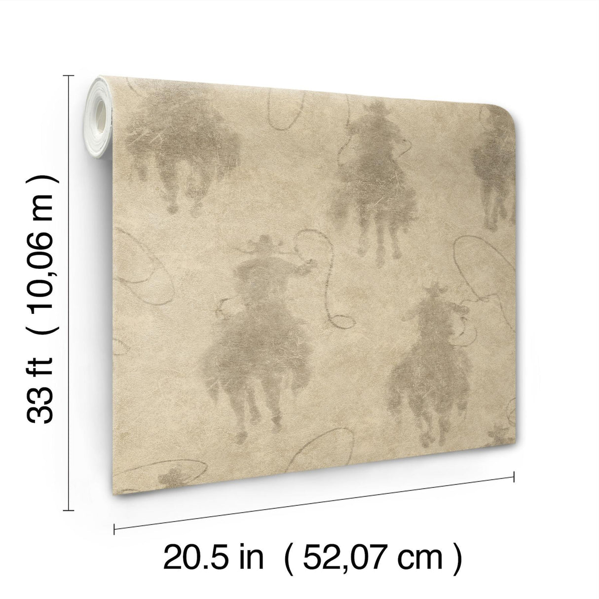 York Stockman Silhouette Khaki Wallpaper
