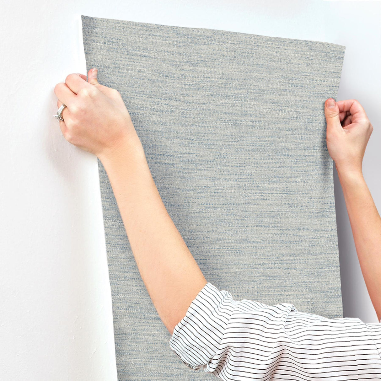 York Wool Texture Light Blue Wallpaper