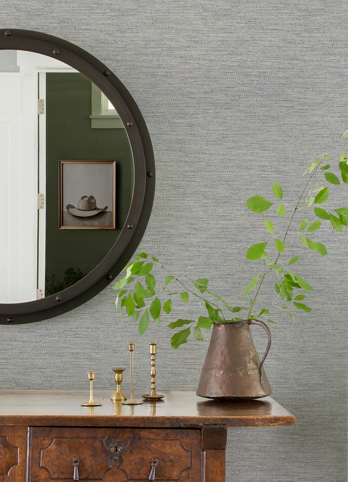 York Wool Texture Light Blue Wallpaper