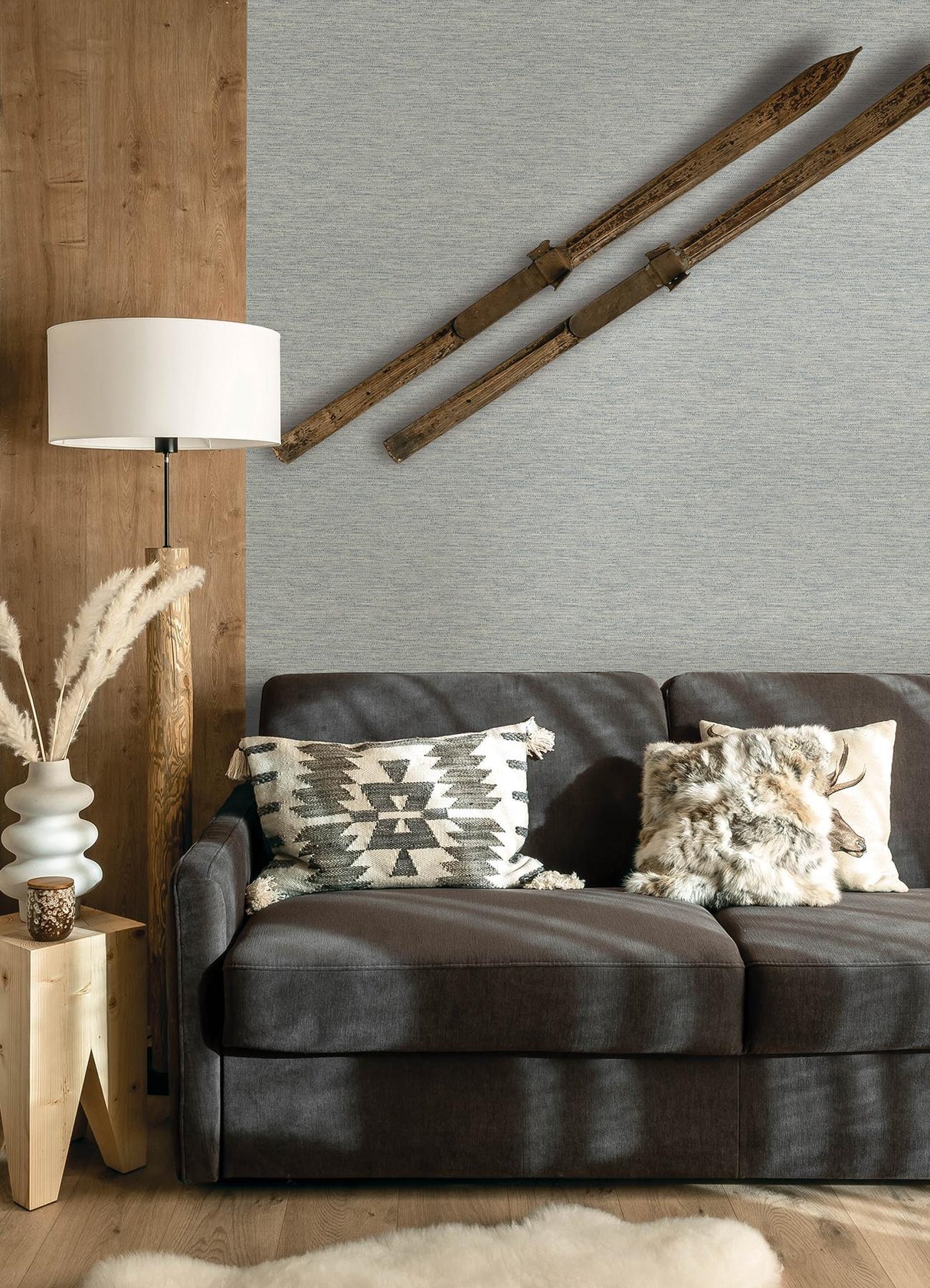 York Wool Texture Light Blue Wallpaper
