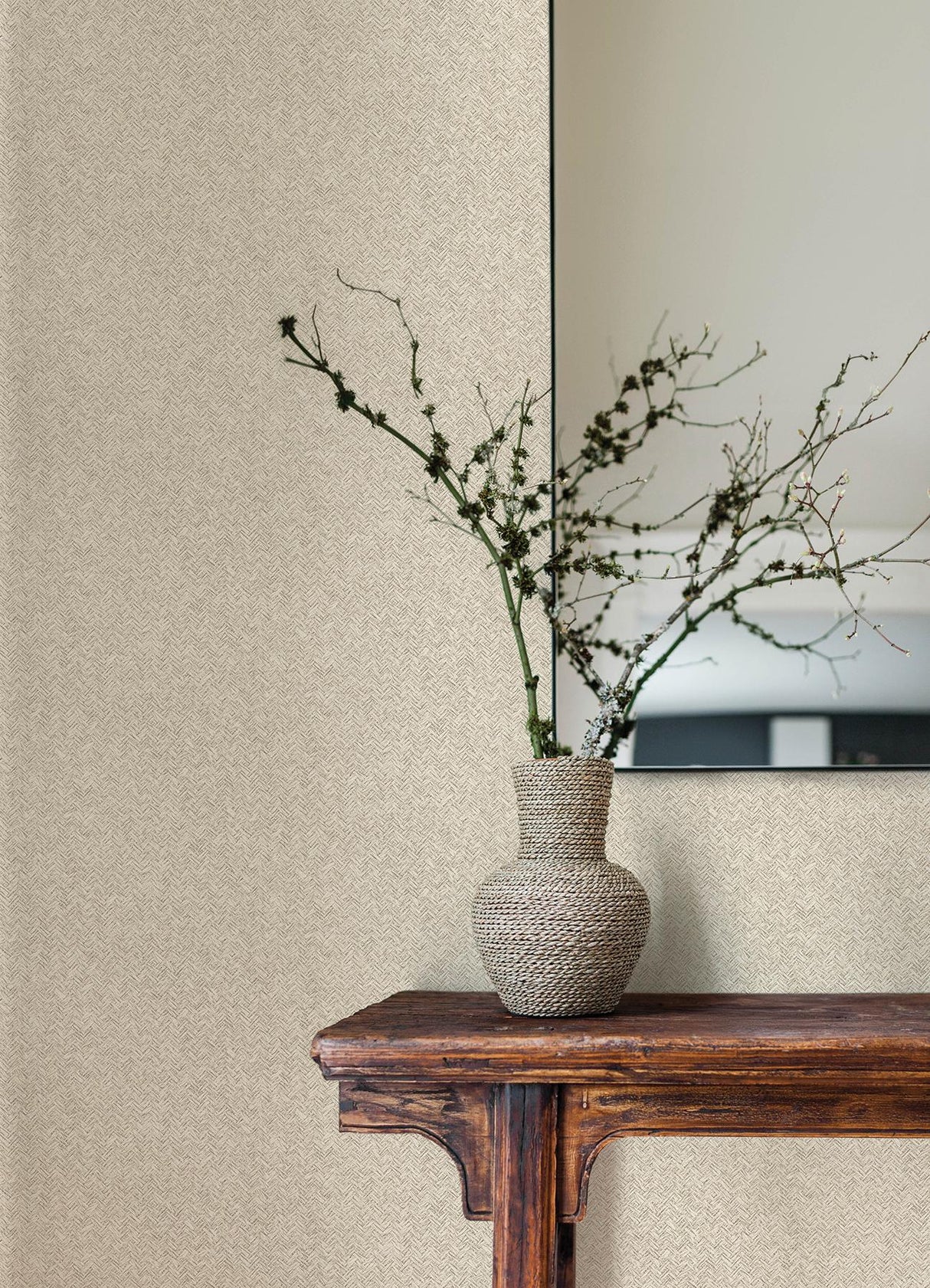 York Woven Basket Wheat Wallpaper