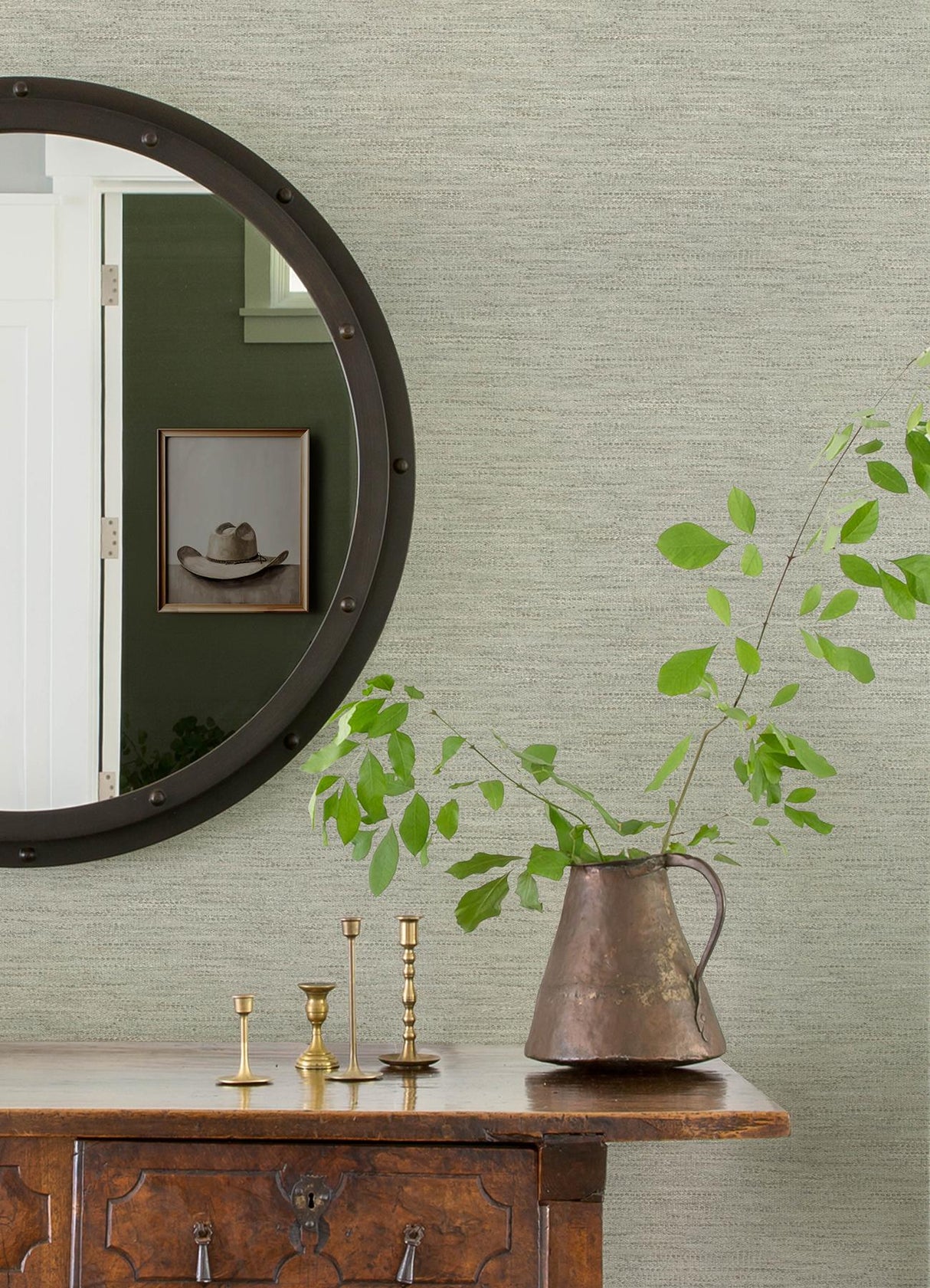 York Wool Texture Aqua Wallpaper