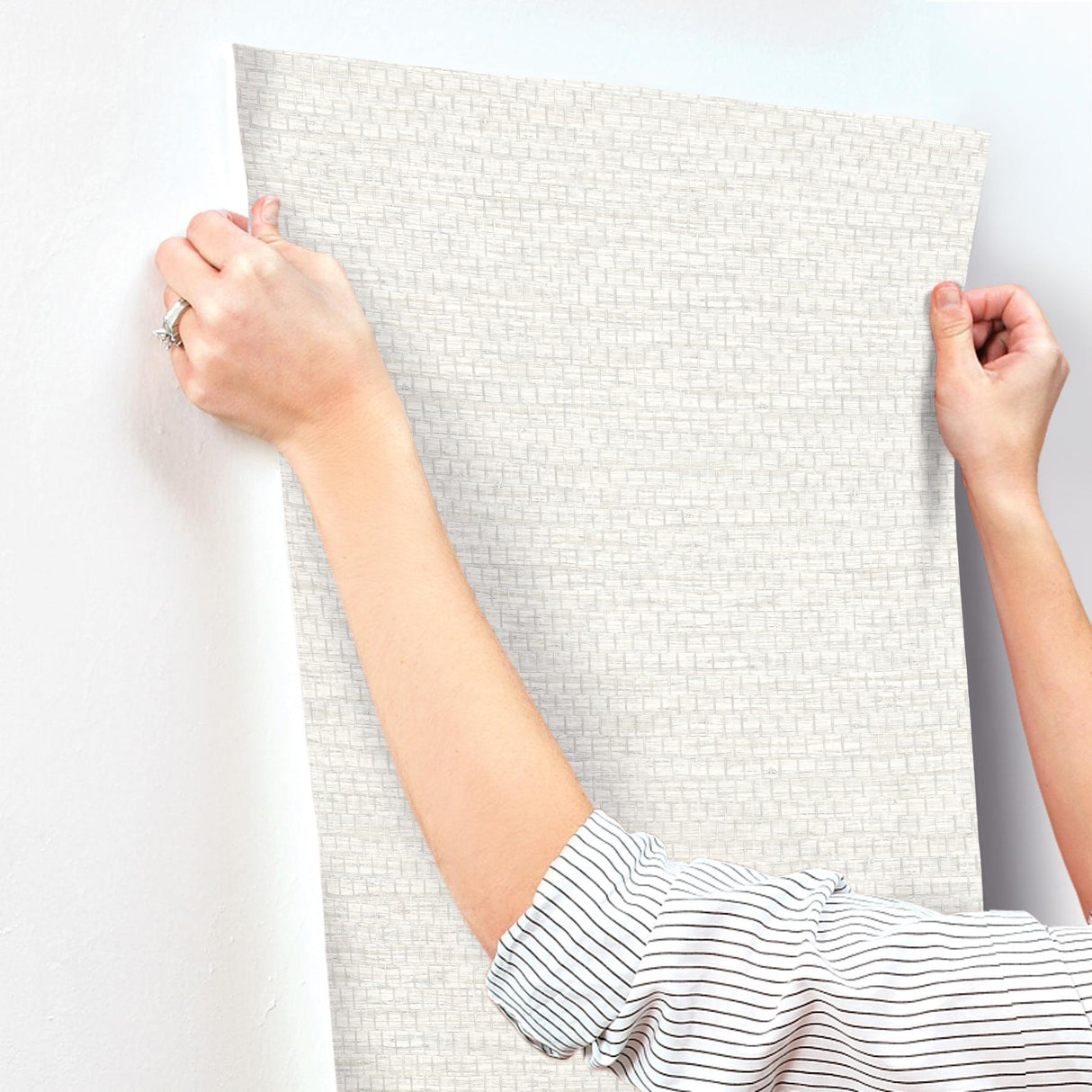 York Plaited Grass White Wallpaper