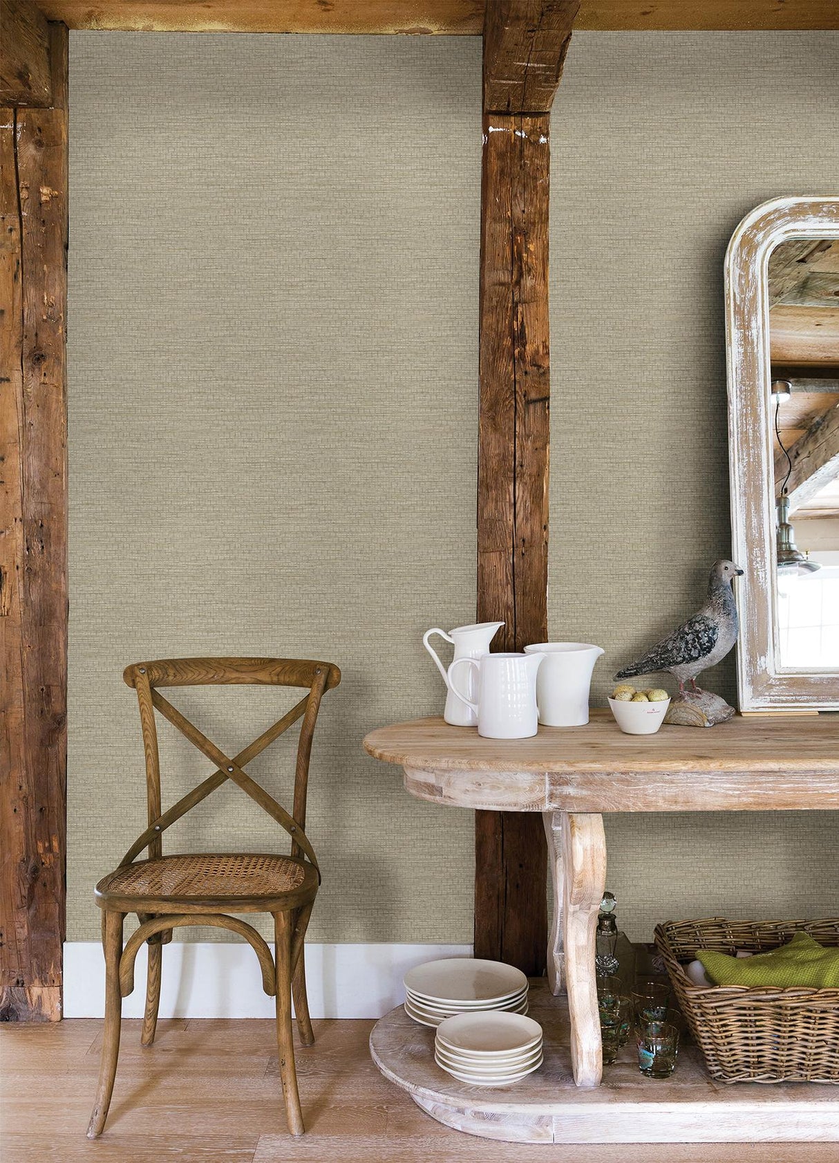 York Plaited Grass Sage Wallpaper