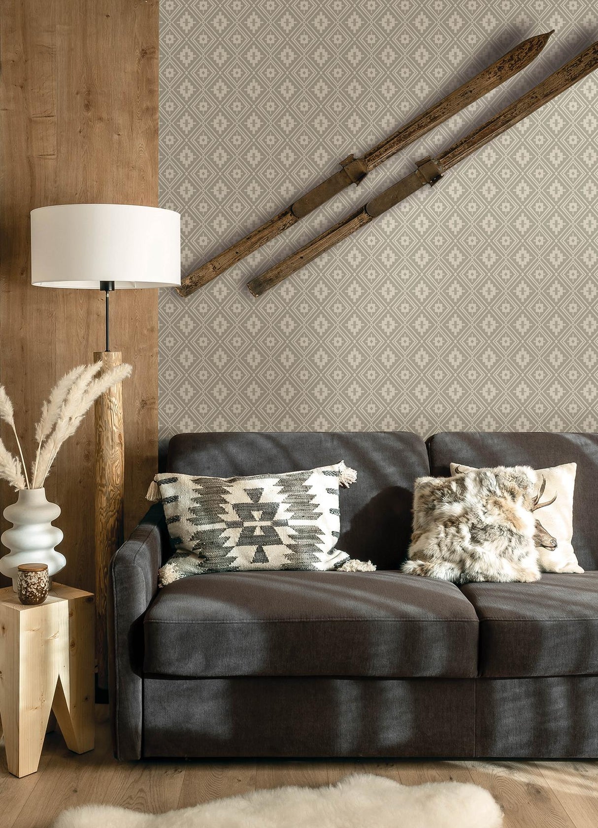 York Camp Blanket Silver Wallpaper