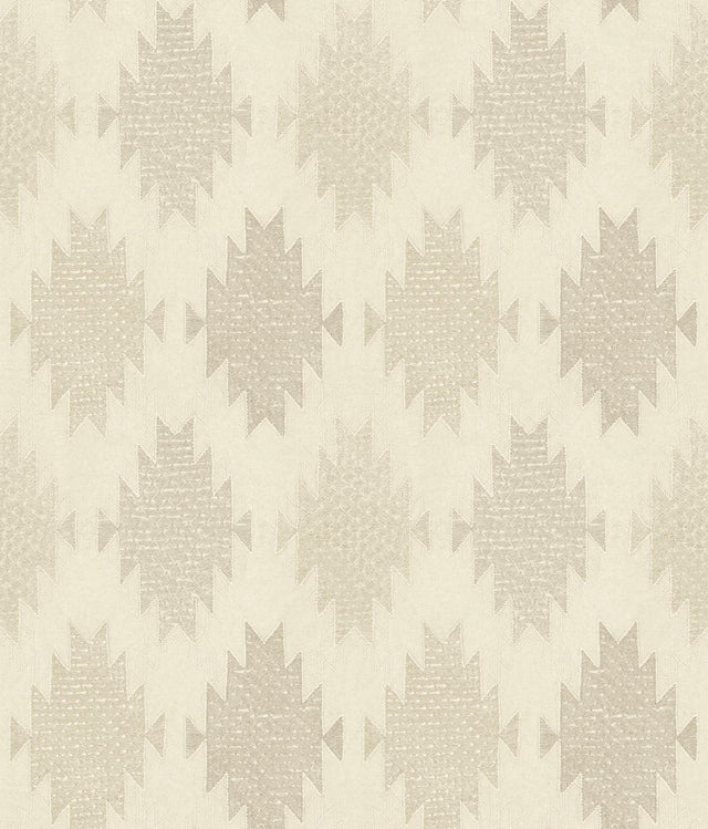 York Stitched Heirloom Khaki Wallpaper