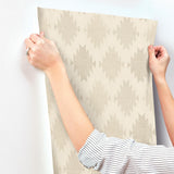 York Stitched Heirloom Khaki Wallpaper