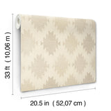 York Stitched Heirloom Khaki Wallpaper