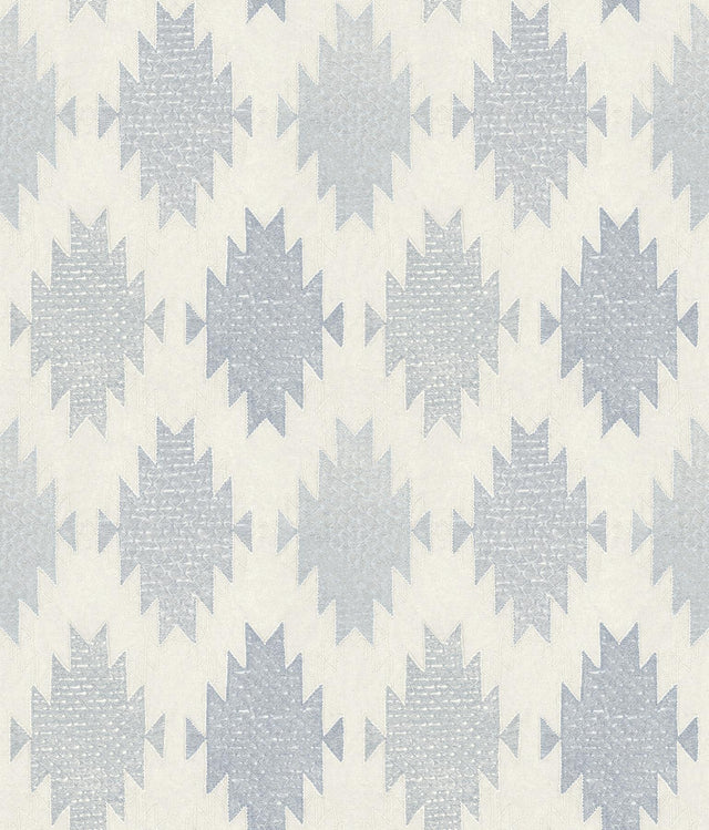 York Stitched Heirloom Indigo Wallpaper