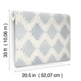 York Stitched Heirloom Indigo Wallpaper