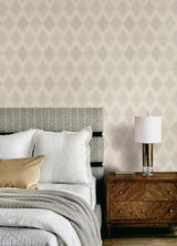 York Stitched Heirloom Moss Wallpaper