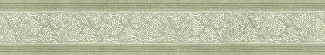 York Carved Floral Green Trim Wall Border