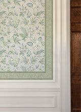York Carved Floral Green Trim Wall Border