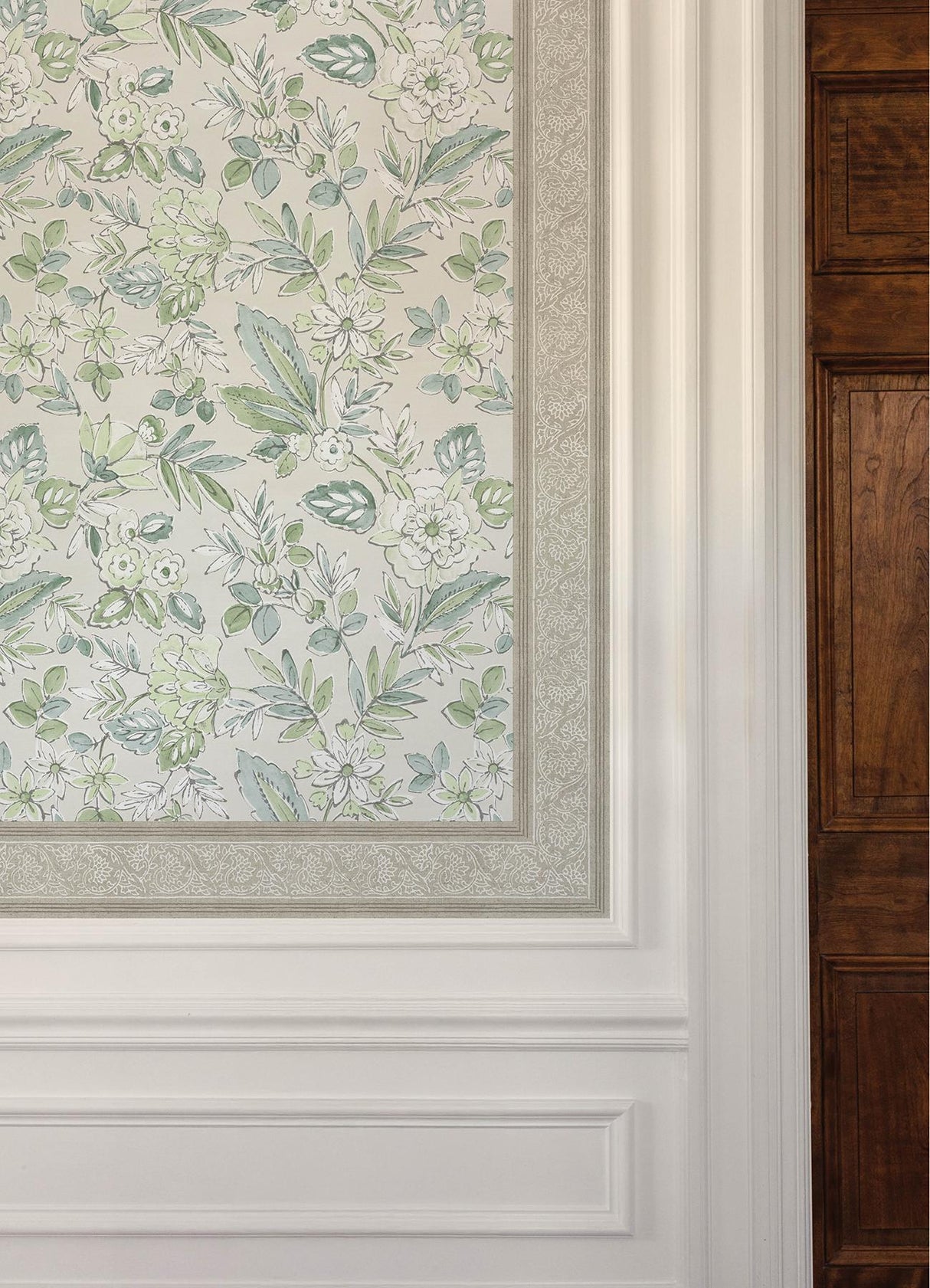 York Carved Floral Taupe Trim Wall Border