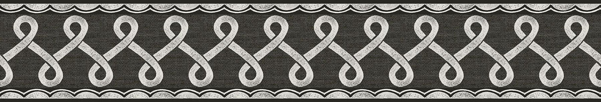 York Scalloped Ribbon Black Trim Wall Border