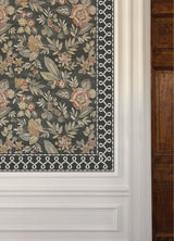 York Scalloped Ribbon Black Trim Wall Border