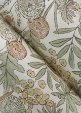 York Goldfinch Peach Birds and Blooms Wallpaper
