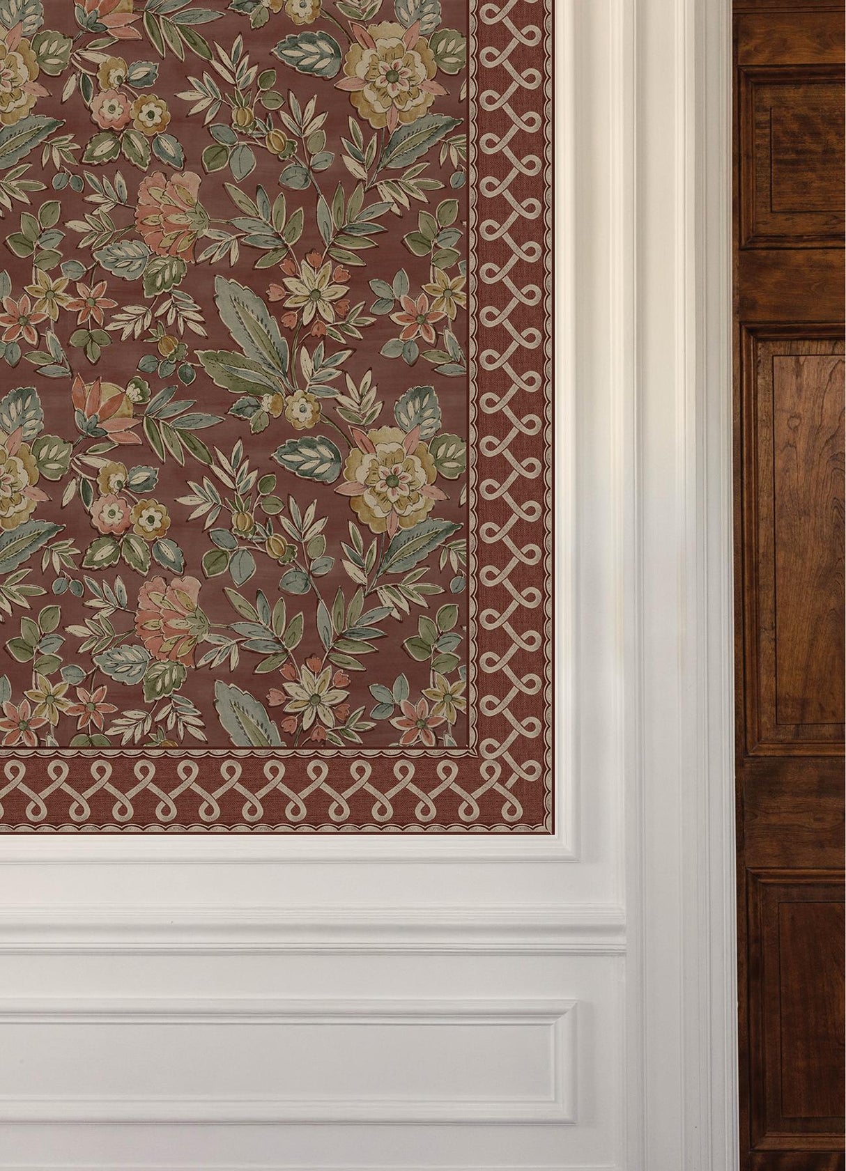 York Scalloped Ribbon Red Trim Wall Border