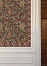 York Scalloped Ribbon Red Trim Wall Border