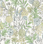 York Goldfinch Green Birds and Blooms Wallpaper