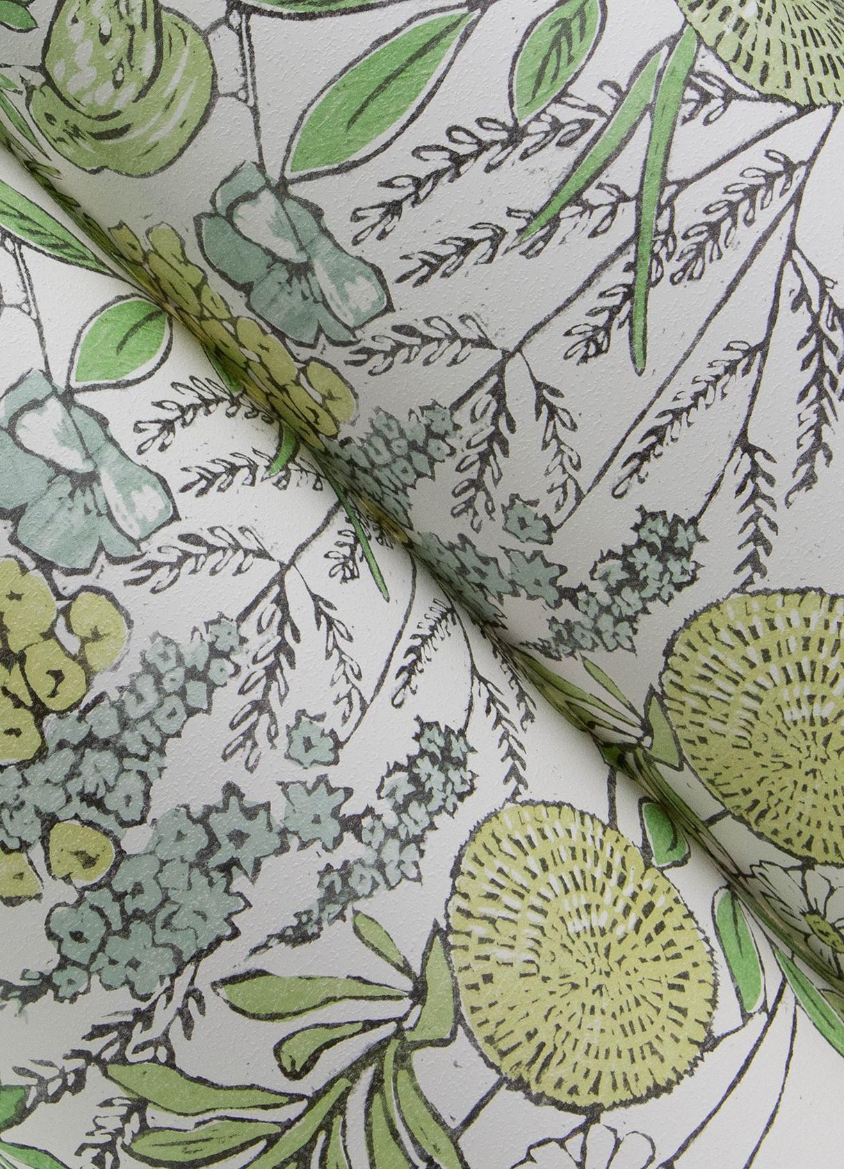 York Goldfinch Green Birds and Blooms Wallpaper
