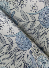 York Goldfinch Blue Birds and Blooms Wallpaper