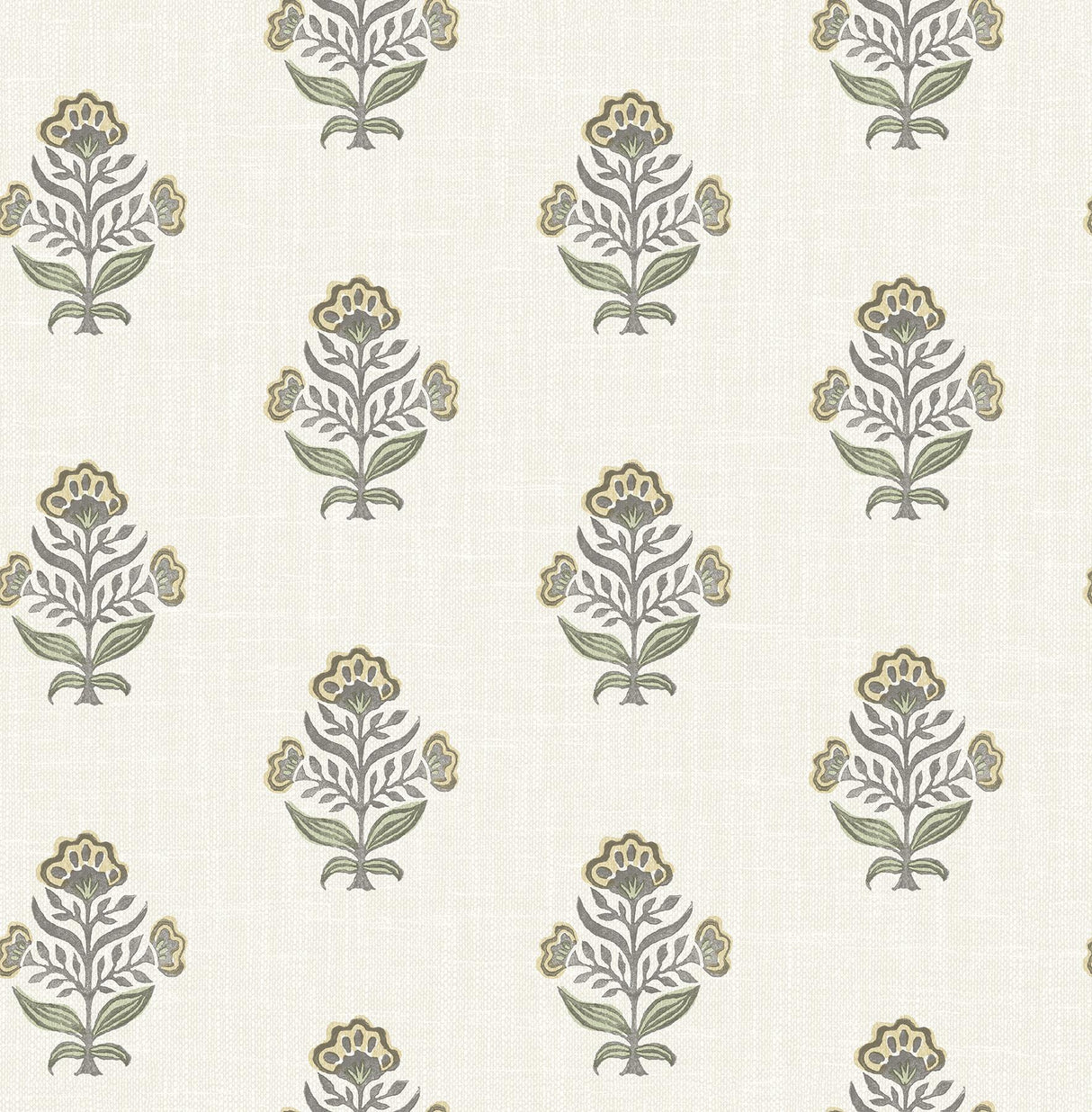 York Hollyhock Honey Floral Crest Wallpaper
