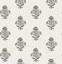 York Hollyhock Black Floral Crest Wallpaper