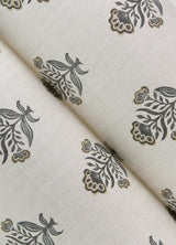 York Hollyhock Black Floral Crest Wallpaper