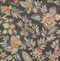 York Begonia Black Floral Trail Wallpaper