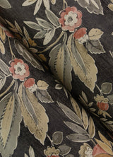 York Begonia Black Floral Trail Wallpaper