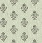York Hollyhock Green Floral Crest Wallpaper