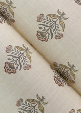 York Hollyhock Rust Floral Crest Wallpaper