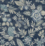York Begonia Indigo Floral Trail Wallpaper
