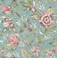 York Begonia Teal Floral Trail Wallpaper