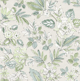 York Begonia Sea Green Floral Trail Wallpaper