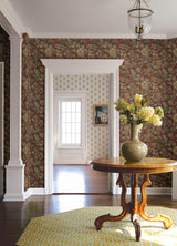 York Begonia Red Floral Trail Wallpaper