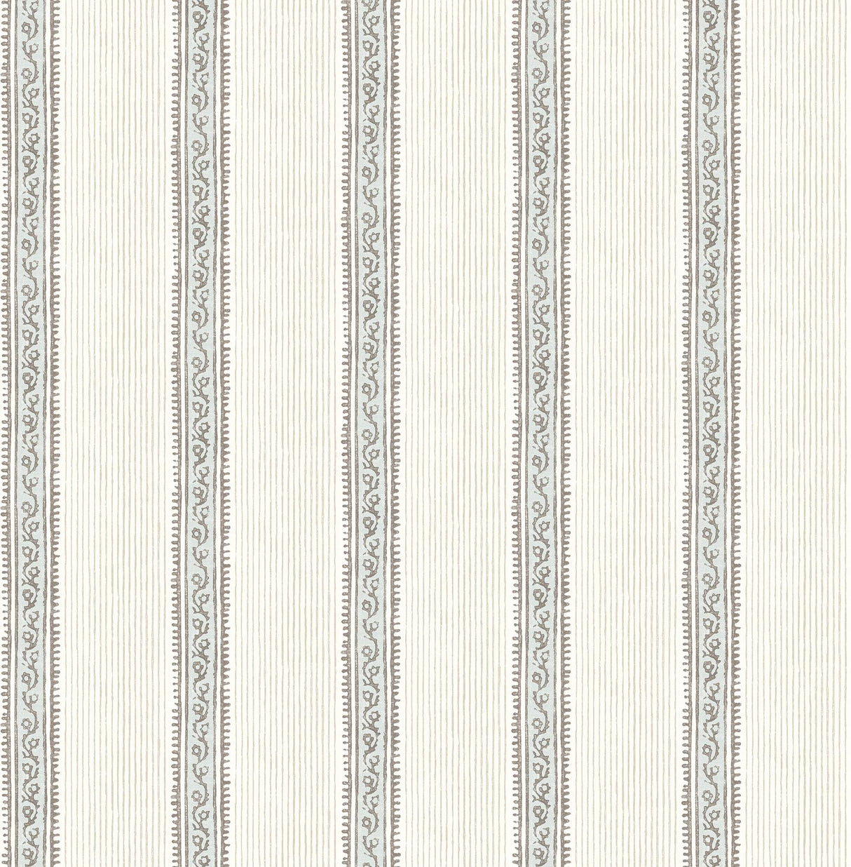 York Mandevilla Aqua Vine Stripe Wallpaper