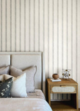 York Mandevilla Aqua Vine Stripe Wallpaper