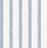 York Mandevilla Blue Vine Stripe Wallpaper