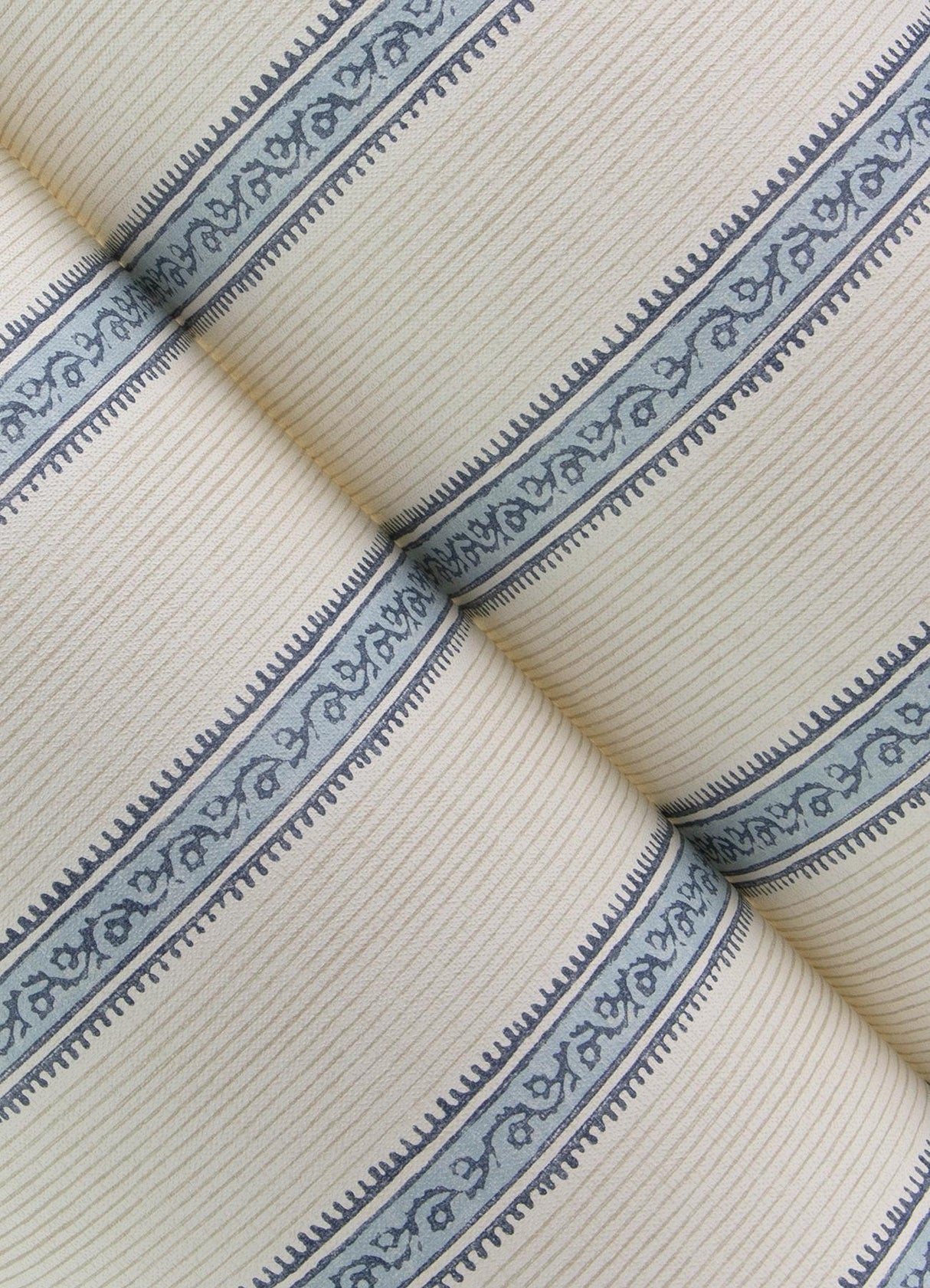 York Mandevilla Blue Vine Stripe Wallpaper