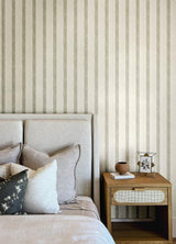 York Mandevilla Green Vine Stripe Wallpaper
