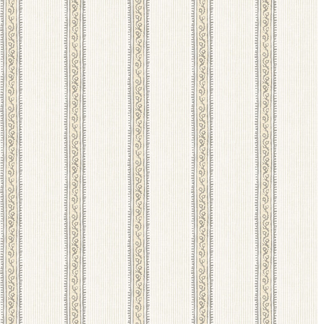 York Mandevilla Honey Vine Stripe Wallpaper