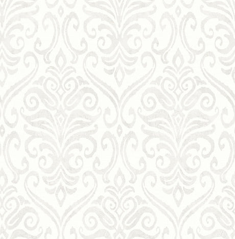 York Adavu Dove Damask Wallpaper