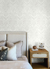 York Adavu Dove Damask Wallpaper