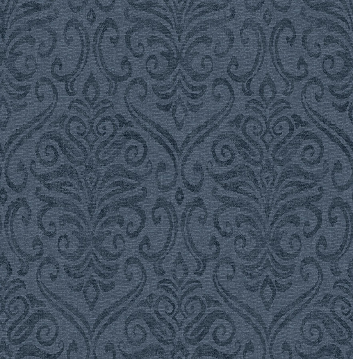 York Adavu Blue Damask Wallpaper