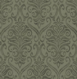 York Adavu Dark Green Damask Wallpaper