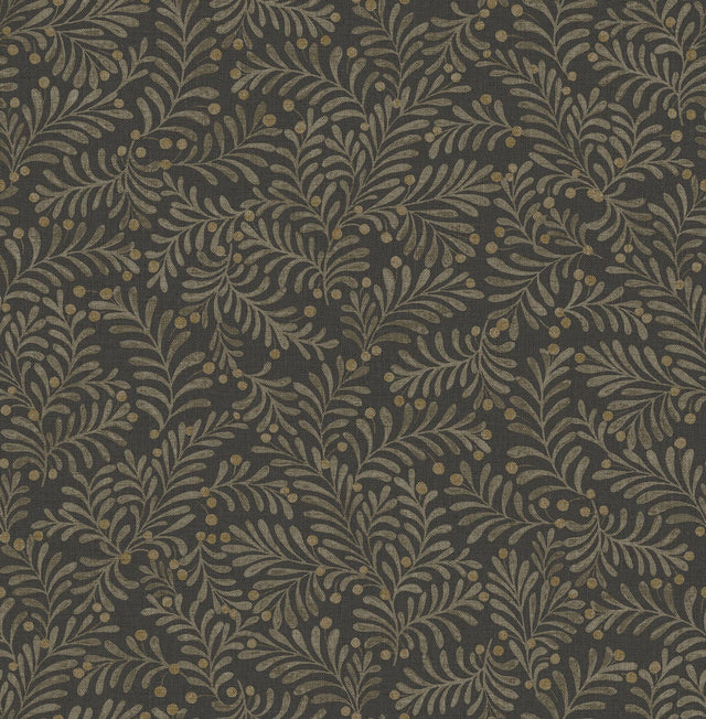 York Chrysantha Black Berry Branches Wallpaper