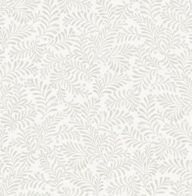York Chrysantha Light Grey Berry Branches Wallpaper
